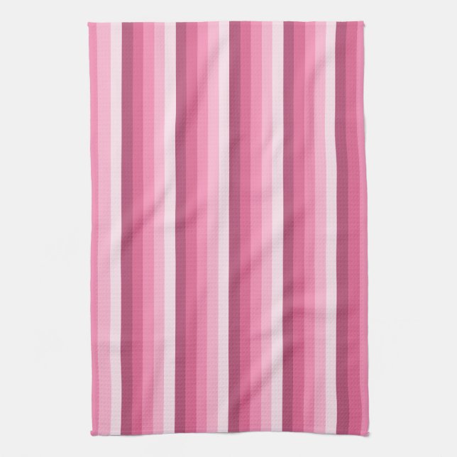 Pink shadow stripes kitchen towel (Vertical)