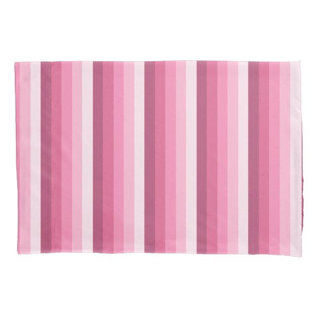 Pink shadow stripes pillow case (Front)
