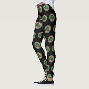 Pink Shamrock On Celtic Knots Leggings