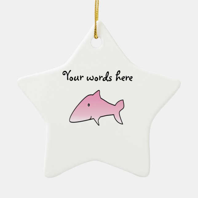 Pink shark ceramic ornament (Front)