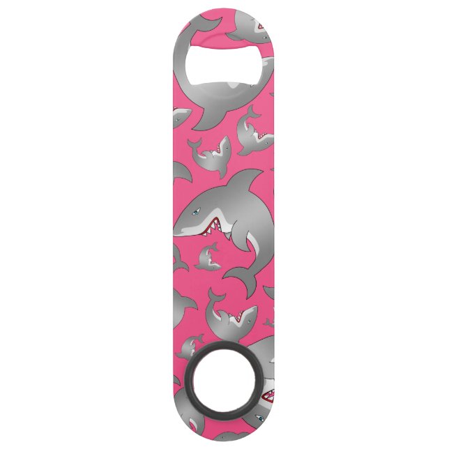 Pink shark pattern speed bottle opener (Front)