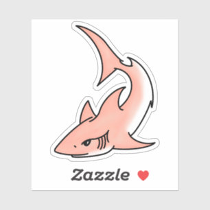 pink shark week cartoon tattoo art ocean animal sticker