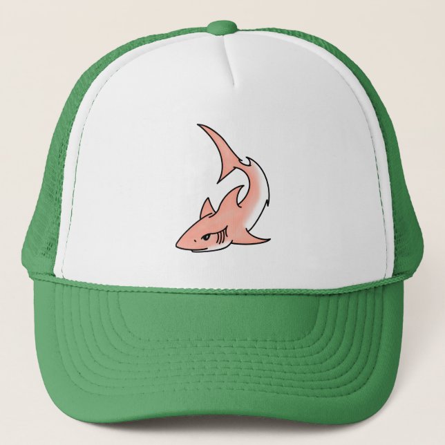 pink shark week cartoon tattoo art ocean animal  trucker hat (Front)