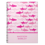 Pink Sharks Cute Kid&#39;s Notebook at Zazzle