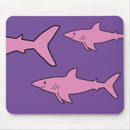 Pink Sharks Mouse Pad