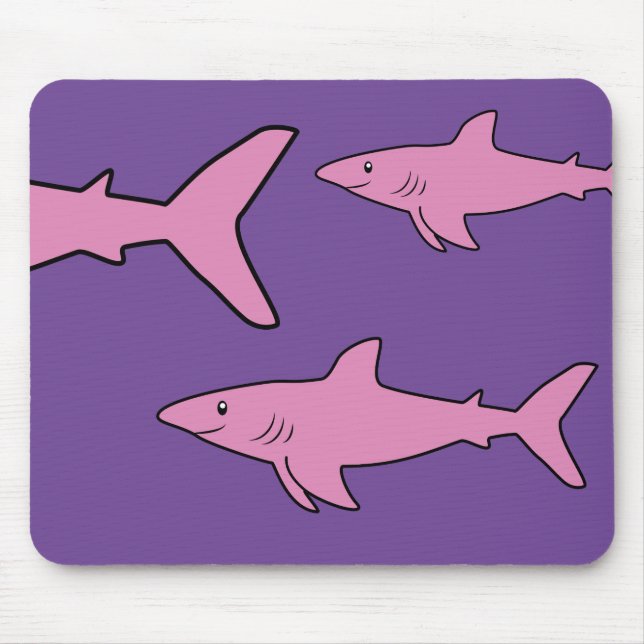 Pink Sharks Mouse Pad (Front)