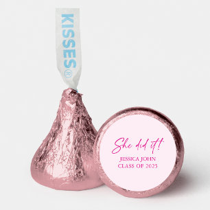 Pink she did it graduate graduation party hershey®'s kisses®