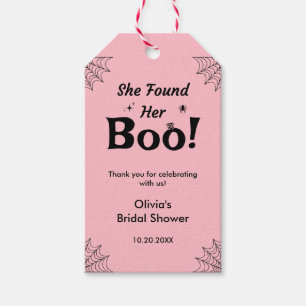 Pink She Found Her Boo Halloween Bridal Shower  Gift Tags