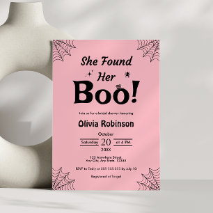 Pink She Found Her Boo Halloween Bridal Shower Invitation