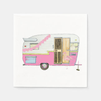 Pink She Shed Camper Trailer Napkins