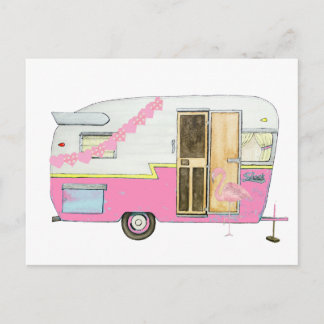Pink She Shed Camper Trailer Postcard