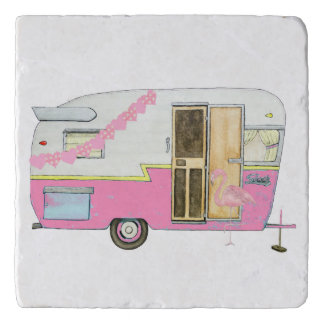 Pink She Shed Camper Trailer Trivet