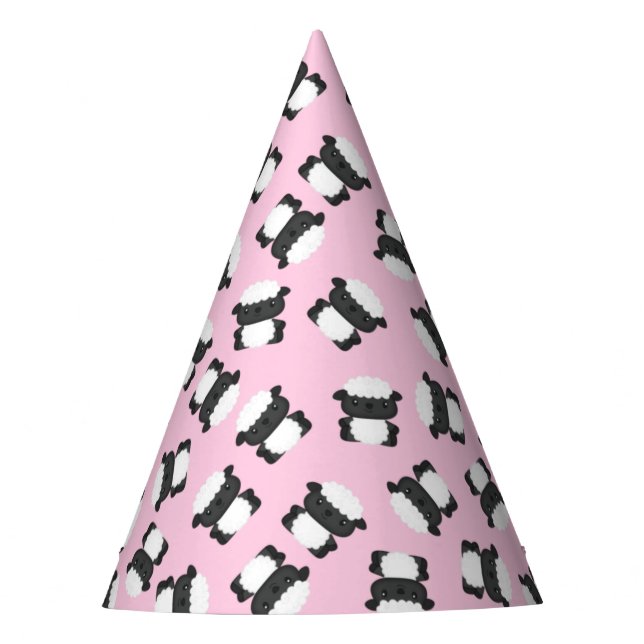 Pink Sheep Birthday Party Party Hat (Front)