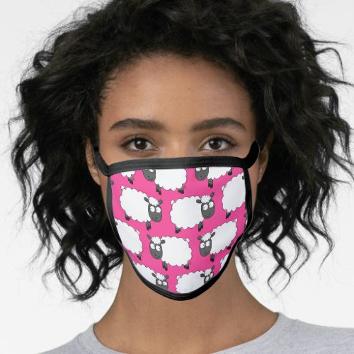 Pink Sheep Cartoon Cute Face Mask