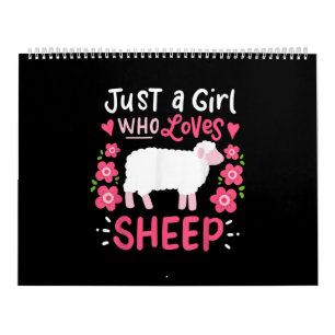 Pink Sheep   Just A Girl Who Loves Sheep Gift Calendar
