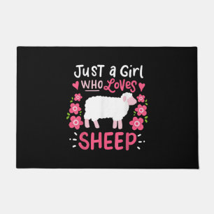 Pink Sheep Just A Girl Who Loves Sheep Gift Doormat