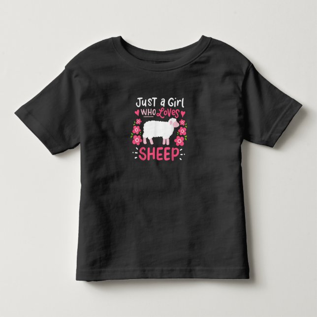 Pink Sheep | Just A Girl Who Loves Sheep Gift Toddler T-shirt (Front)