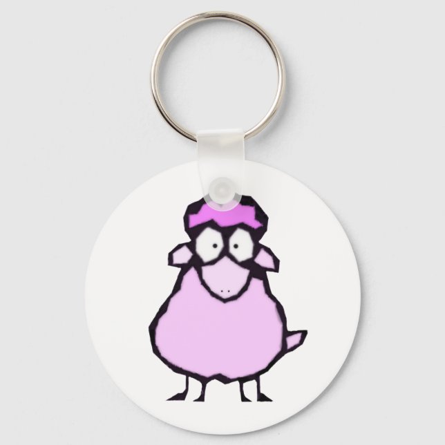 Pink Sheep Keychain (Front)