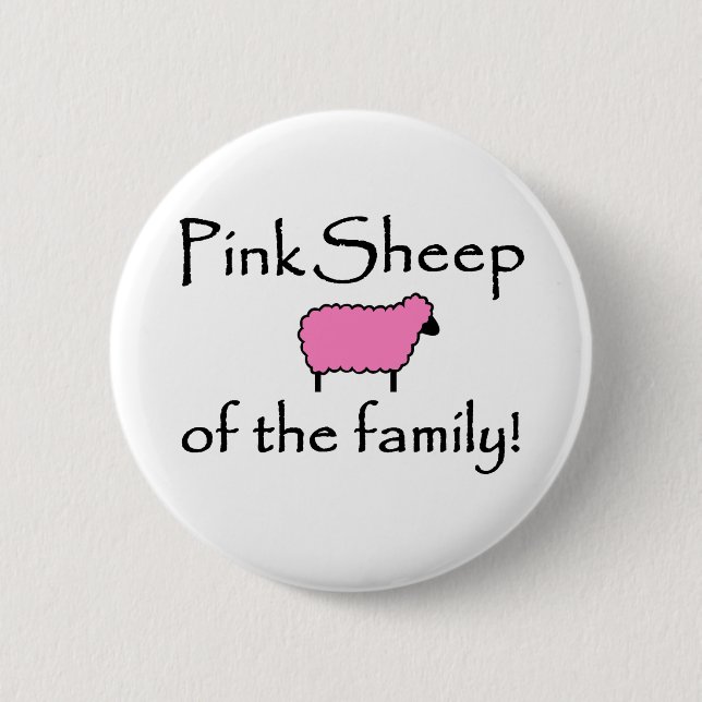 Pink Sheep of the Family Button (Front)