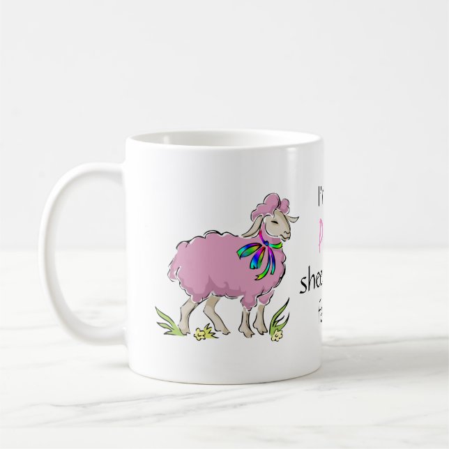 Pink Sheep of the Family Coffee Mug (Left)