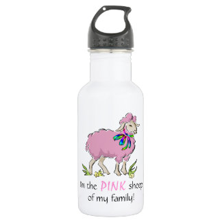 Pink Sheep of the Family Stainless Steel Water Bottle