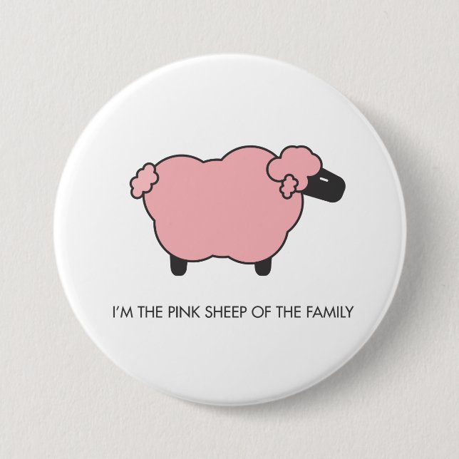 Pink Sheep Pinback Button (Front)