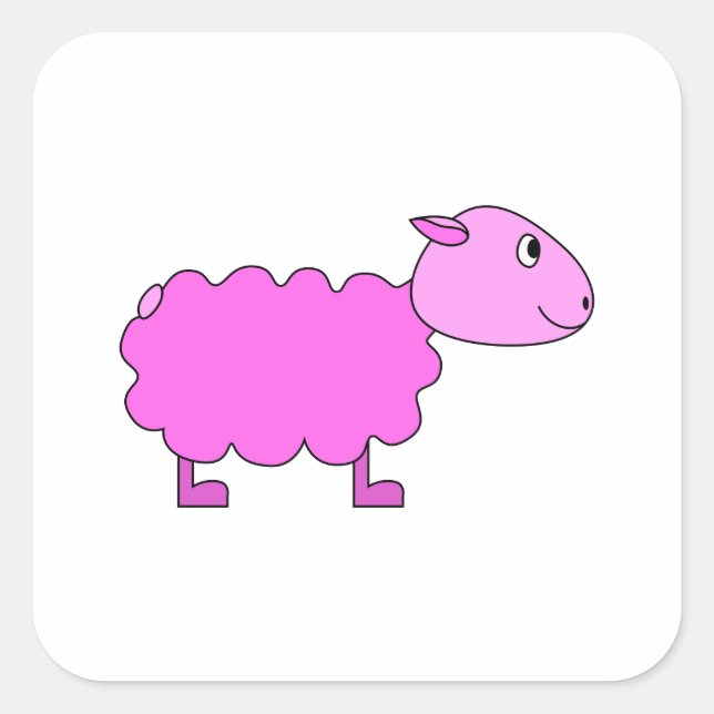 Pink Sheep. Square Sticker (Front)