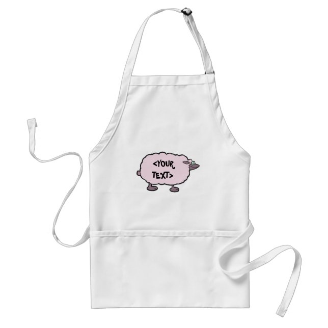 Pink Sheep, <YOUR TEXT> Adult Apron (Front)