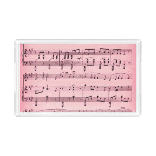 Pink Sheet Music Acrylic Tray