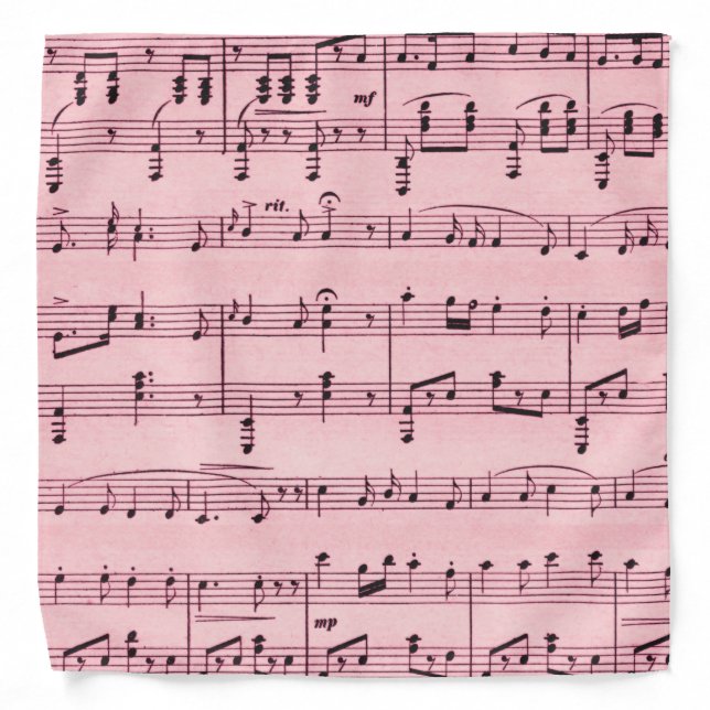 Pink Sheet Music Bandana (Front)