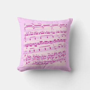Pink Sheet Music/Glee Club Throw Pillow