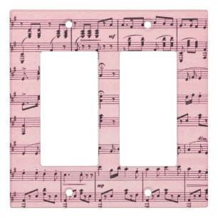 Pink  Sheet Music Light Switch Cover
