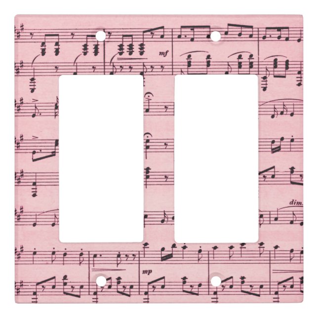 Pink  Sheet Music Light Switch Cover (Front)