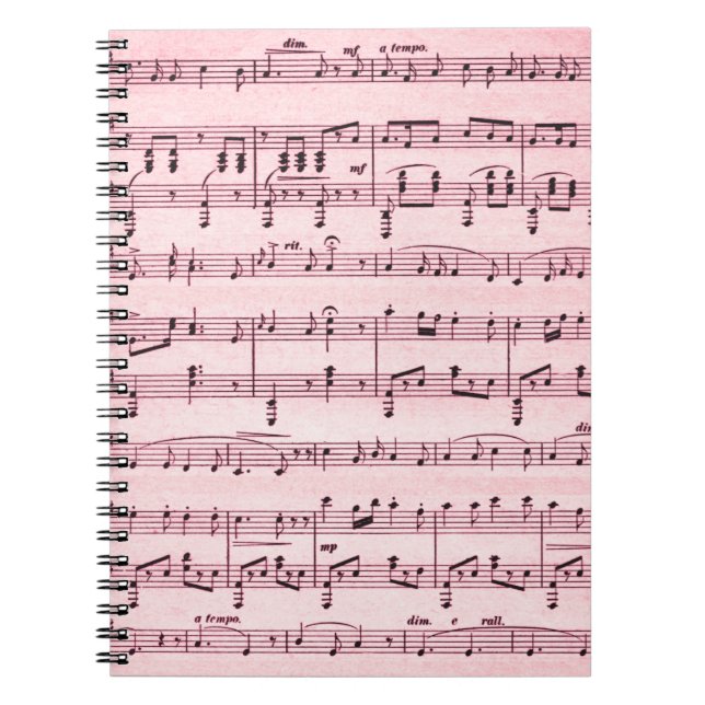 Pink  Sheet Music Notebook (Front)