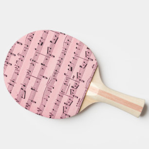 Pink Sheet Music Ping-Pong Paddle