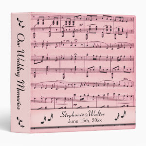 Pink Sheet Music Wedding Book