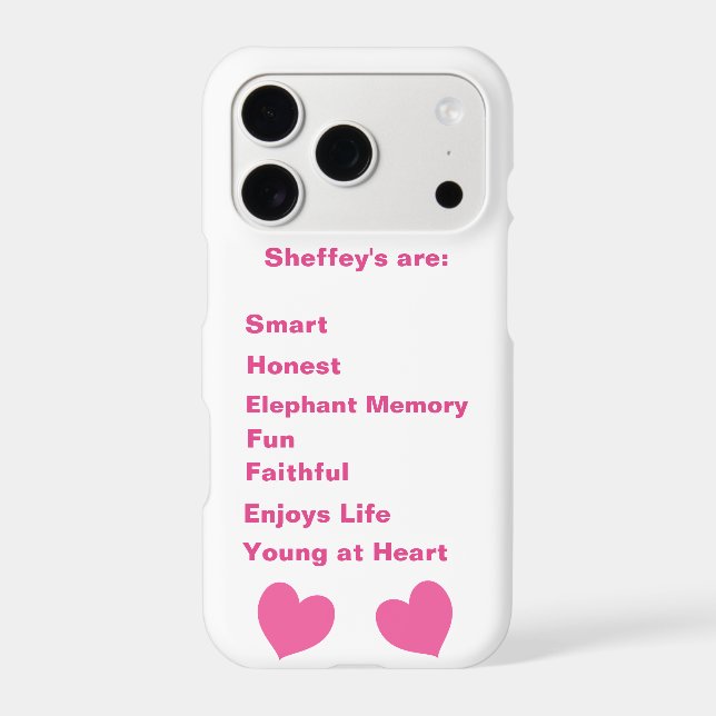 Pink Sheffey Acronym Iphone Case (Back)