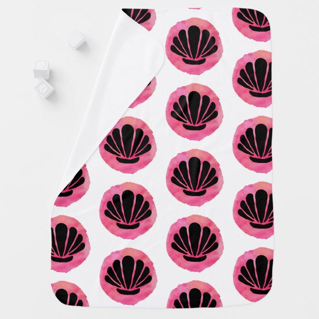 Pink Shell Pattern Baby Blanket (In Situ)