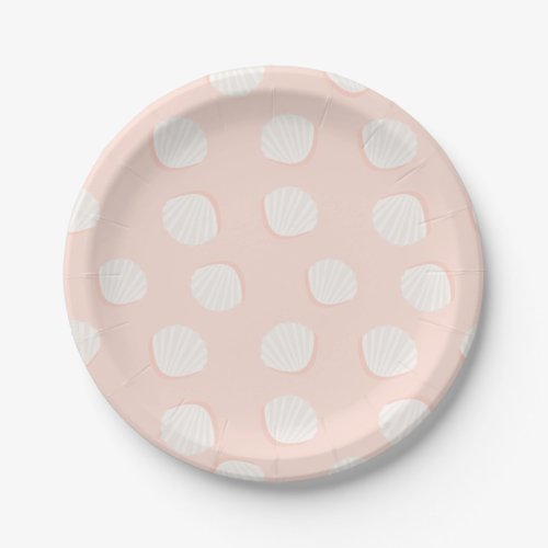 Pink Shell Pattern Paper Plates