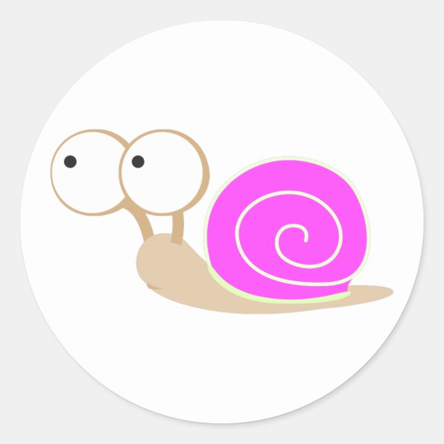 Pink Shelled snail Classic Round Sticker (Front)