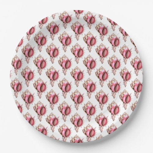 Pink Shells Paper Plates