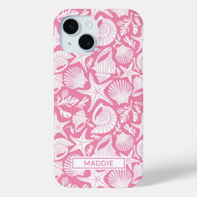 Pink Shells Personalized Case-Mate iPhone Case (Back)