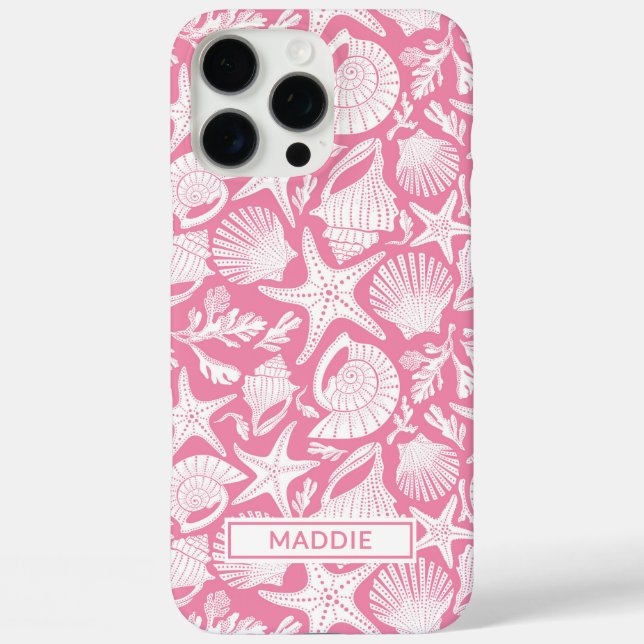 Pink Shells Personalized Case-Mate iPhone Case (Back)