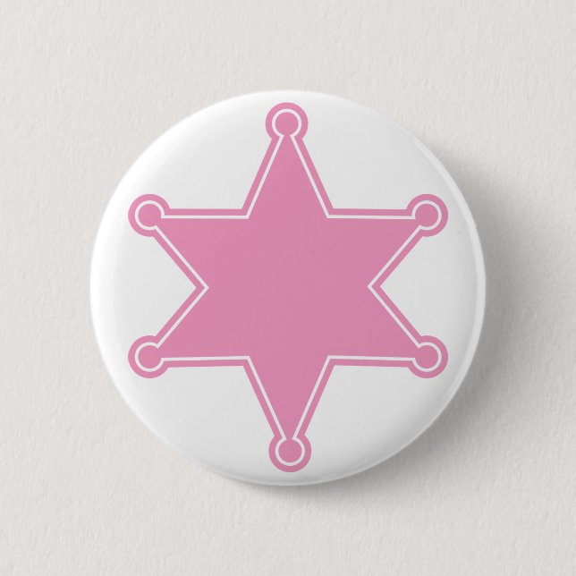 Pink Sheriff Badge - Design Your Own Button (Front)