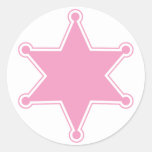 Pink Sheriff Badge Sticker at Zazzle