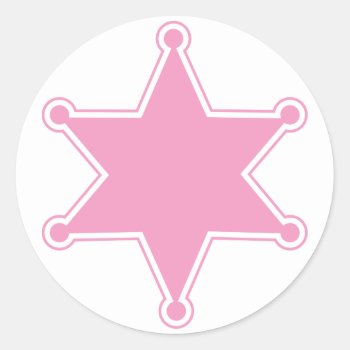 Pink Sheriff Badge Sticker by imagefactory at Zazzle