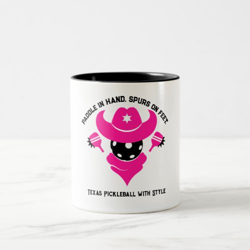 Pink Sheriffs Pickleball Showdown Two_Tone Coffee Mug