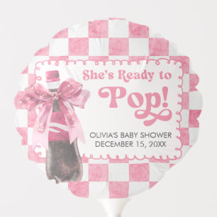 Pink She's Ready to Pop Baby Shower Balloon