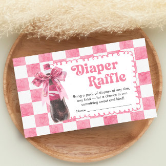 Pink She's Ready to Pop Baby Shower Diaper Raffle Enclosure Card