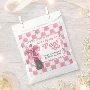 Pink She's Ready to Pop Baby Shower Favor Bag